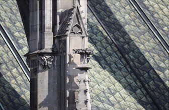 Ulm Cathedral, roof of the southern aisle, detail, sacral building, church, facade, architecture,