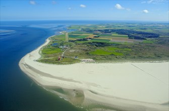 North point with lighthouse, Texel island, North Sea, North Holland, Netherlands