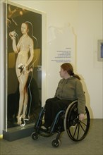 Wheelchair user in the Hygiene Museum