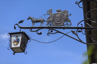 Nose sign Gasthaus Zur Post, Ettlingen, Lower Franconia, Bavaria, Germany, Europe