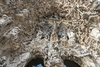 Detail on the birth façade of the Sagrada Familia, Church of the Atonement of the Holy Family, by