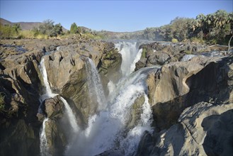 Epupa Falls, waterfalls of the Kunene River on the Namibian-Angolan border, Kunene Region, Namibia,