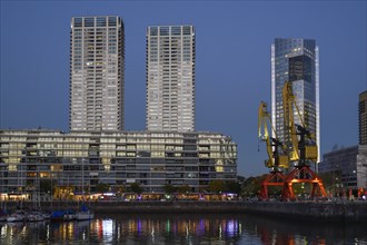 Harbour district Puerto Madero in evening light, Buenos Aires, Argentina, South America