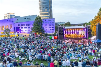 Open air concert in Essen's Stadtgarten Park, summer concert of the state government, North