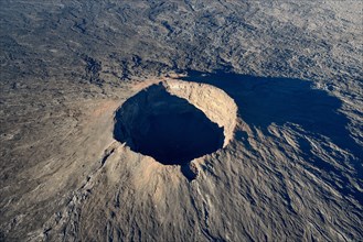 Harrat Khaybar volcanic landscape, aerial view, near Khaybar, Medina Province, Saudi Arabia,