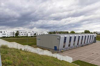 The visitor centre was the IBA Terraces: minimalist architecture consisting of three building cubes