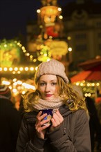 Young woman at the Striezelmarkt