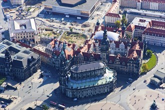 Aerial view of Dresden Old Town