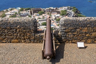 Cannon and loop-hole. Ciudad Velha. Cidade Velha. Santiago. Cabo Verde. Africa