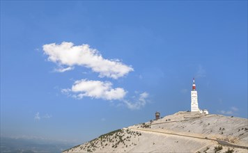 Weather station tower on the summit of Mont Ventoux, Vaucluse, Provence-Alpes-Cote d'Azur, Southern