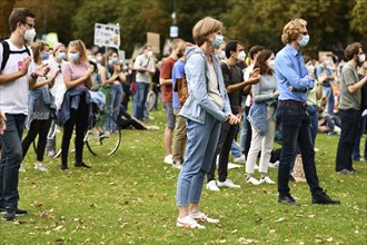 Heidelberg, Germany, 24th September 2021: People attending Global Climate Strike demonstration with