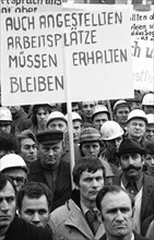 The concern for their jobs is written all over the faces of the workers and employees of the Krupp