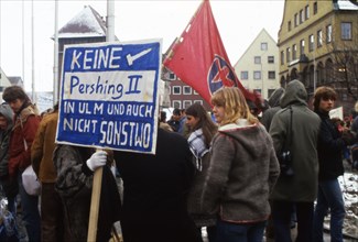 Ulm. Peace movement against missiles. 1981