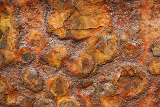 Rust on shipwreck, corrosion