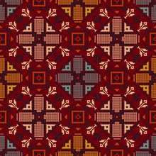 Traditional Latvian embroidery seamless pattern, vector illustration