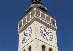 Clock-tower of Church of St. Wenceslaus, Mikulov, Czech Republic, Europe