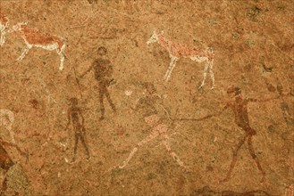 White Lady, famous rock rock painting in the Tsisab Gorge, Brandberg, Erongo region, Namibia,