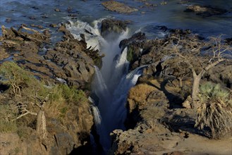 Epupa Falls, waterfalls of the Kunene River on the Namibian-Angolan border, Kunene Region, Namibia,