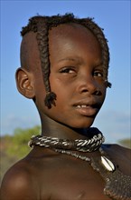 Himba girl, portrait, Omohanja, Kaokoland, Kunene, Namibia, Africa