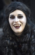 Vampire at carnival procession, Fasendumzug, Alemannic Fastnacht, Gengenbach, Baden-Württemberg,