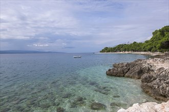 Rocky coast near Brela, Makarska Riviera, Dalmatia, Croatian Adriatic Coast, Croatia, Europe