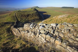 Hadrian's Wall, Boundary wall, roman fortification, Steel Rigg, Northumberland national park,