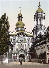 The Lavra Gate, Kiev, Russia, Ukraine, c. 1890, Historic, digitally enhanced reproduction of a