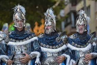 Parade, Moros y Cristianos, Moors and Christians, Dénia, Province of Valencia, Costa Blanca, Spain,