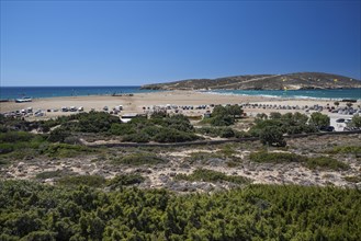 Surfers and Kite Surfers, Prasonisi Beach Peninsula, Beach, Rhodes Island, Greece, Europe