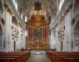 Interior photograph, high altar, chancel, Jesuit Church, Lucerne, Switzerland, Europe