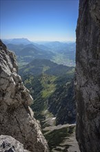 Deep view of St. Johann im Tyrol, Austria, from the summit of Lärchegg in the Wilder Kaiser, Europe