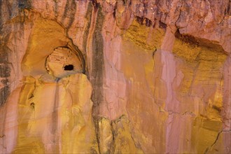 Ochre nature trail, Le Sentier des Ocres, former ochre mining area, ochre rocks, Roussillon,