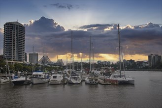 Yacht harbour in the CBD of Brisbane, Queensland, Australia, Oceania