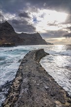 Rocks at coast in twilight. San Antao. Cabo Verde. Africa