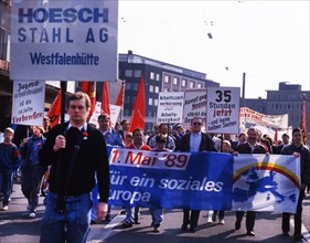 Dortmund. DGB demonstration on 1 May 1989