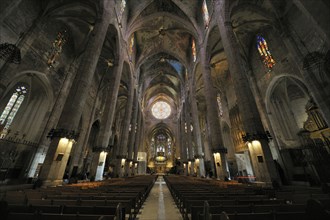 La Seu Cathedral in Palma de Majorca, Majorca, Balearic Islands, Spain, Europe