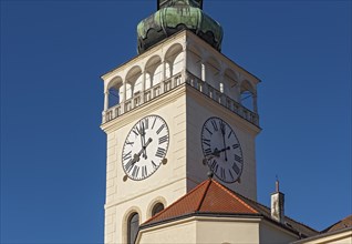 Clock-tower of Church of St. Wenceslaus, Mikulov, Czech Republic, Europe