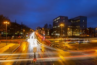 Bundesstrasse B224, Alfredstrasse, in Essen Rüttenscheid, evening rush hour traffic, this area