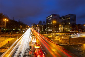 Bundesstrasse B224, Alfredstrasse, in Essen Rüttenscheid, evening rush hour traffic, this area