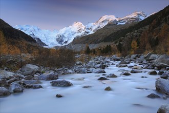 Piz Palü, 3905 m, Piz Bernina, 4049 m, Piz Morteratsch, 3751 m, Bianco ridge, Upper Engadine,