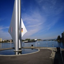 Border triangle on the Rhine, and Switzerland, Basel, Switzerland, between France, Germany, Europe