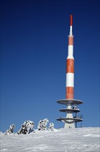 Transmission tower, Brocken, Hochharz National Park, Saxony-Anhalt, Germany, Europe