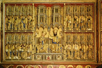 Crowning of the Virgin Mary in the centre of the late Gothic carved high altar, originally the main