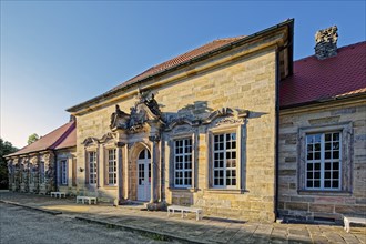 Old castle, summer palace, summer residence, four-winged building, entrance portal, Hermitage,