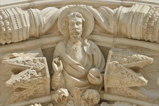 Depiction of Jesus at the entrance, Šibenik Cathedral or Katedrala sv. Jakova, Unesco World