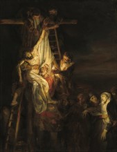 The Descent from the Cross, painting by Rembrandt van Rijn (1606) (1669), Historic, digitally