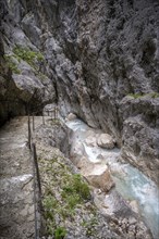 Hammersbach flows through Höllentalklamm, near Garmisch-Partenkirchen, Werdenfelser Land, Upper