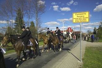 Every year at Easter there are about 5 processions in Lusatia, each with about 200 riders. The