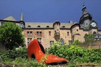 Cinderella's slipper in front of the Landgrave's castle, Grimm-Dich Trail, Brothers Grimm, Marburg