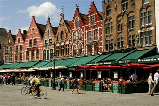 Guildhalls at the market place, Flanders, Guildhall, Bruges, West Flanders, Belgium, Europe